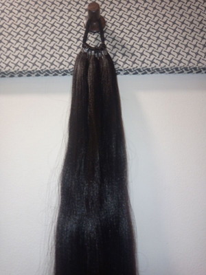 Long rich hair extension dark brown ponytail 76 cm with elastic new