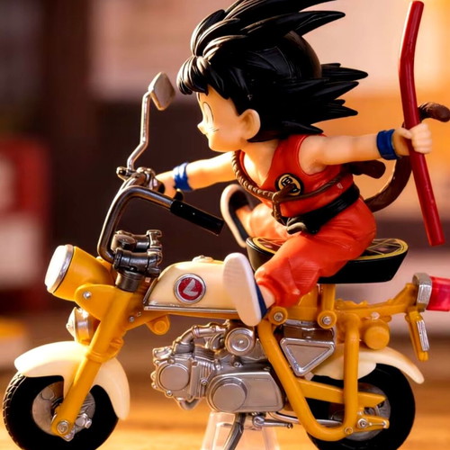 Dragon Ball Z Son Goku figure with yellow motorcycle new