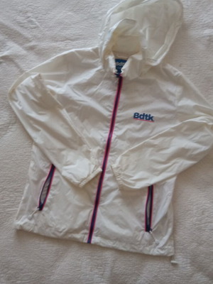 Women's windbreaker jacket used, size M, white and pink