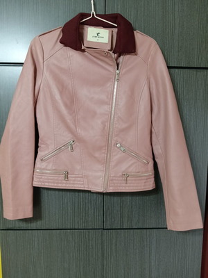 Women's Jump & Fish Pink Faux Leather Jacket like new, size M