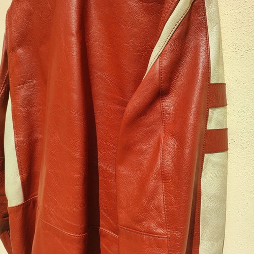 Replay leather jacket used, size XL, orange