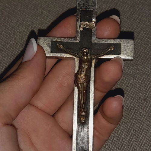 Pectoral Crucifix used, 19th-20th century metal and ebony