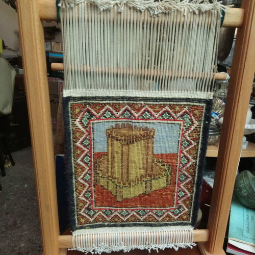 Small White Tower Rug Loom Miniature