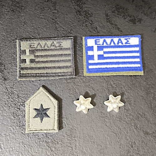 Military insignia set like new with two flags and lieutenant stars