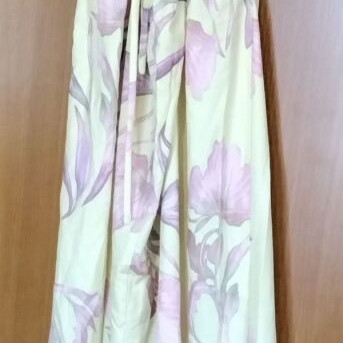 Floral dress size L backless, new, yellow and pink