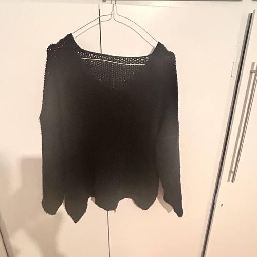 Knitted black blouse one size used with buttons