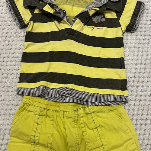 Disney polo shirt and shorts set like new