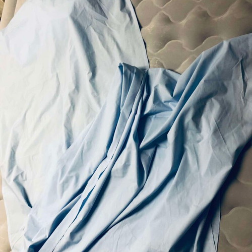 Cotton fabric new, light blue color, 90x520 cm