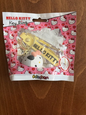 Hello Kitty Koala Keychain new, pink background with hearts