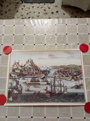 Decorative print of Corfu castle scene, new, 50x35 cm