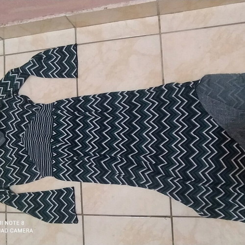 Numph knitted long dress like new, black and green