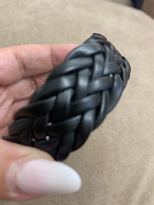 Ascot men's bracelet with black leather braid and metal clasp like new