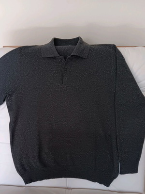 Men's gray sweater XL used with polo collar and buttons