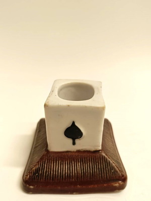 Old porcelain match holder used