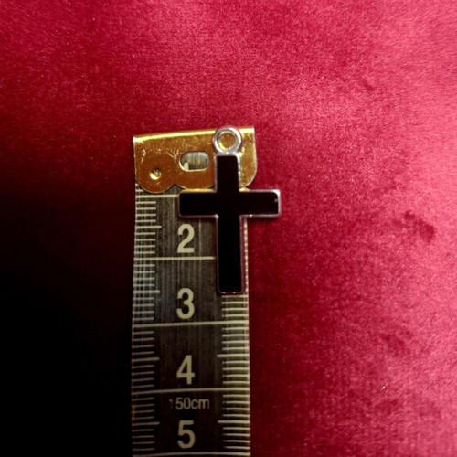 Unisex double-sided cross pendant, minimalist design