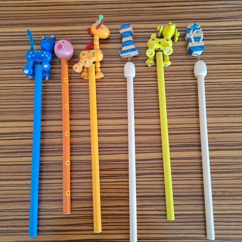 Pencils new, set of 6 with designs