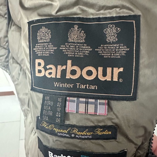 Barbour μπουφάν Winter Tartan μεταχειρισμένο, γκρι-καφέ, μέγεθος UK 16