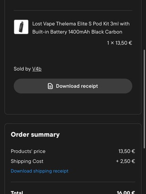Lost Vape pod system with liquid