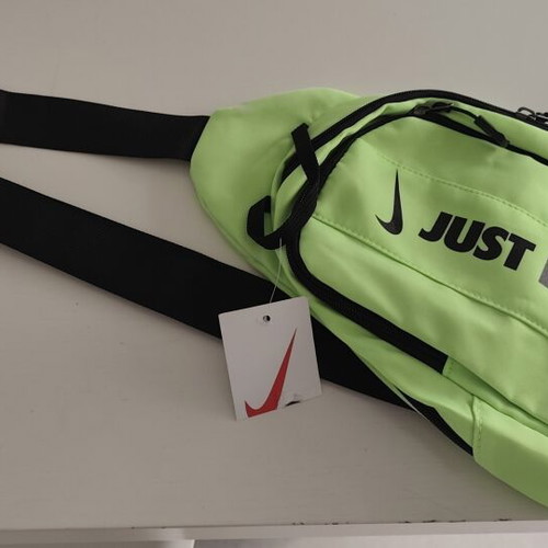 Nike crossbody bag, green, with Just Do It print