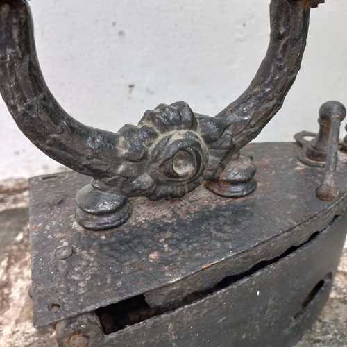Karavaki Charcoal Iron used with ornate handle design