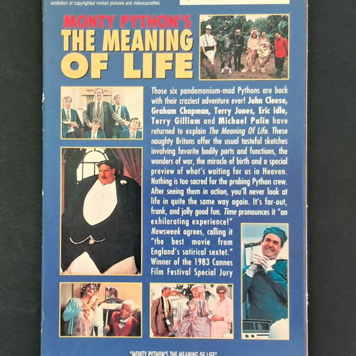 The Meaning of Life VHS like new, PAL edition with English audio