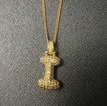 Necklace with stainless steel chain letter I new