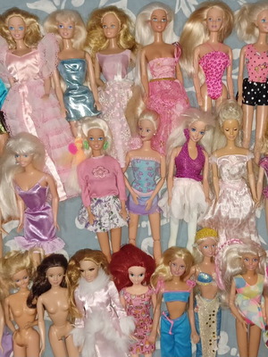Barbie-Sindy lot of 25 dolls used, 80s 90s 00s