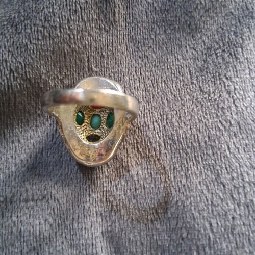 Silver ring vintage with semi-precious stones and marcasites like new