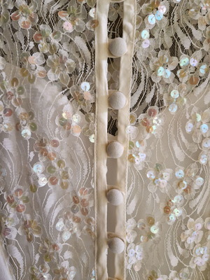 Vintage dress for wedding and christening like new, beige with sequins