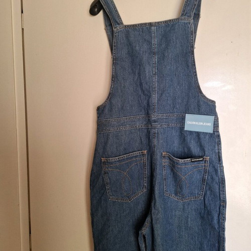 Calvin Klein denim short overalls like new, size medium, blue