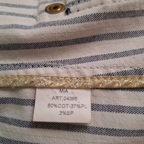 MIA women's cotton striped jean-style jacket black white like new