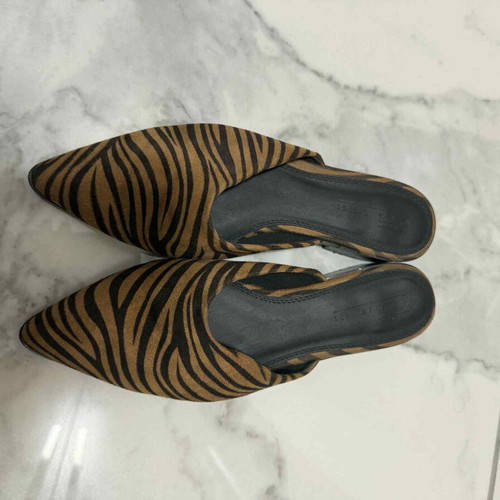 Leopard mules shoes size 39, black and brown
