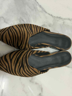 Leopard mules shoes size 39, black and brown