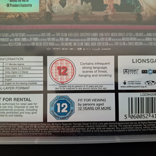 The Imaginarium of Doctor Parnassus DVD used, fantasy drama