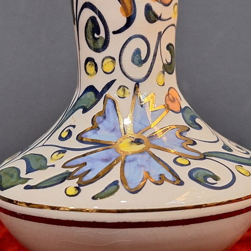 Ikaros Rodos ceramic vase used, beautiful hand-painted motifs