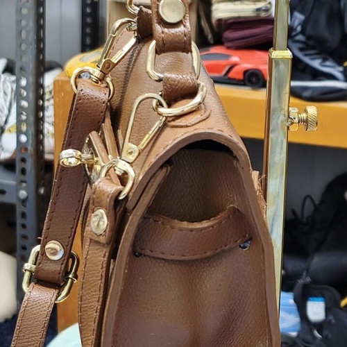 Vera Pelle Kitora Shoulder Bag like new, beige and brown leather