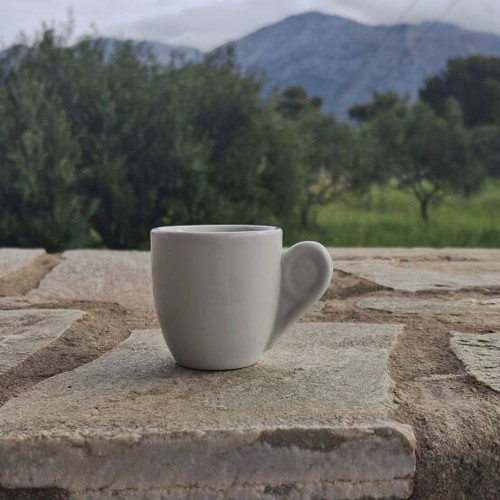 Ionia Hellas vintage espresso cups set of 6, white porcelain