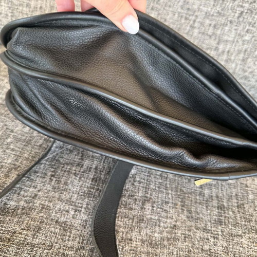 Longchamp vintage leather backpack used, black