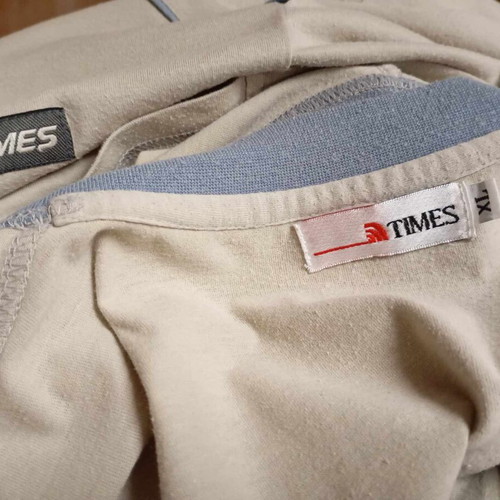 Times blouse used, size L/XL, beige and blue