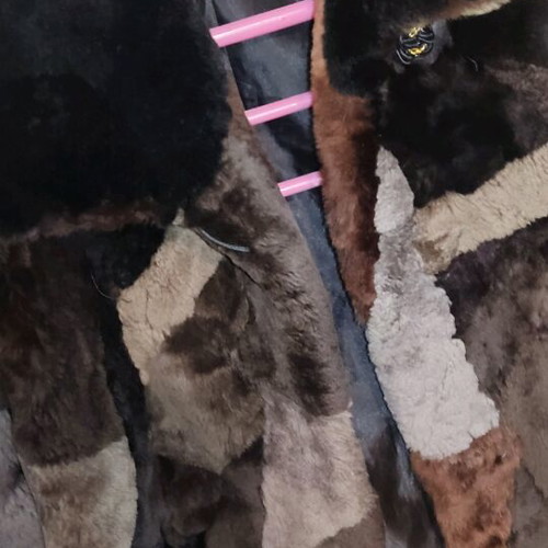 Synthetic Fur Coat medium used, short and warm