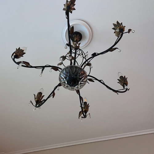 Chandelier lighting used with Swarovski crystals and 6 bulbs