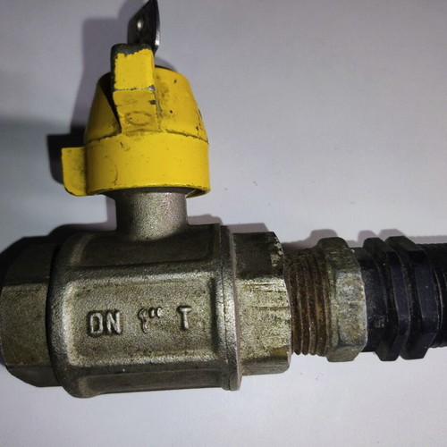 Gas ball valve with lock used, functional
