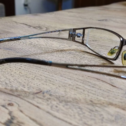 Versace eyeglasses metal frame silver used with embossed Medusa and case