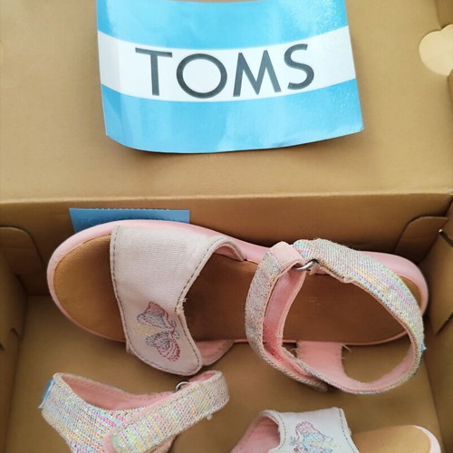 Toms sandals size 27 used, white