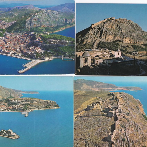 Nafplio postcards used, pack of 12 with minor damage