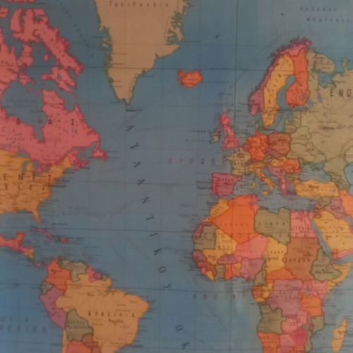 World Political Map used 1.70 × 1.13 m