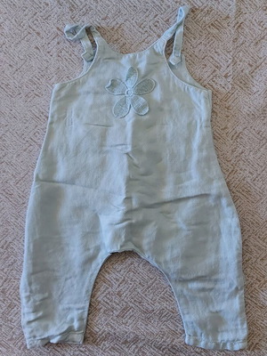 Overalls for 9-12 months like new with flower on front
