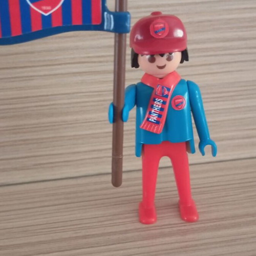 Playmobil Panionios Fan Figure like new with flag and scarf