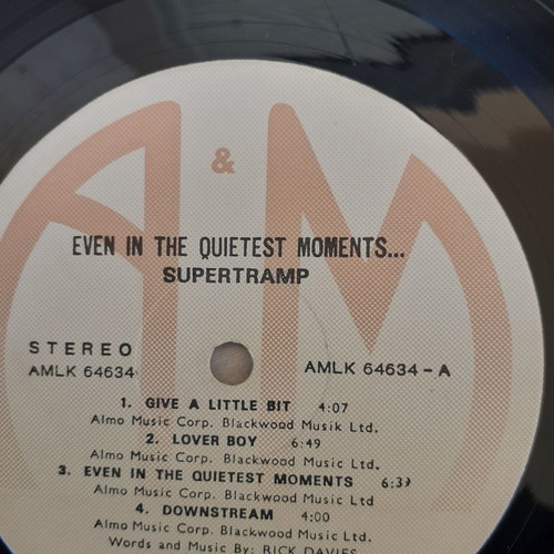 Supertramp Even in the Quietest Moments vinyl used, rock