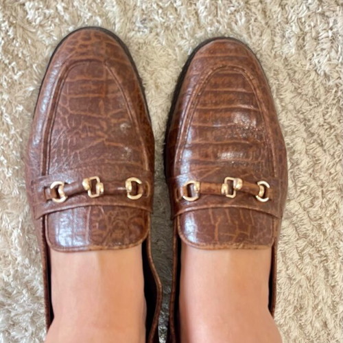Chaniotakis Croco Leather Loafers size 41 like new, brown